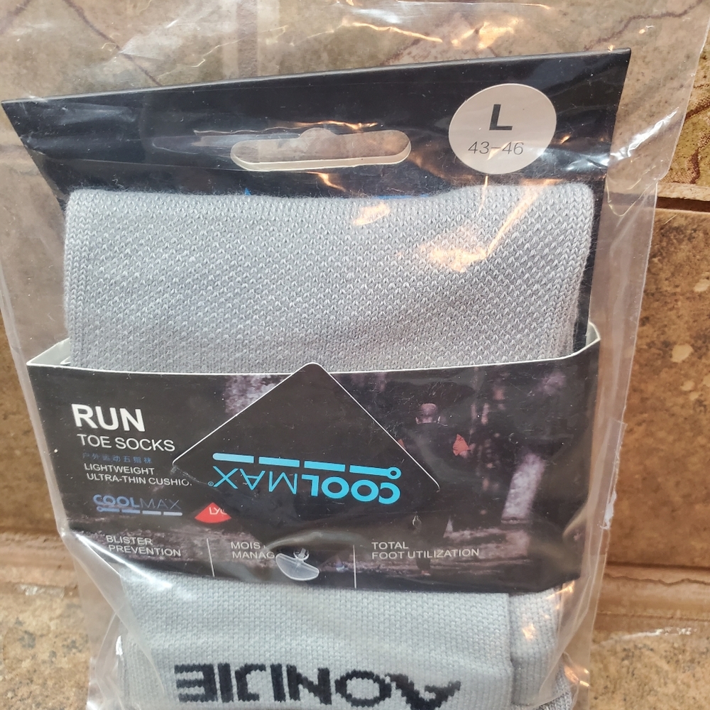 COOLMAX Toe Socks Running Sz L&M